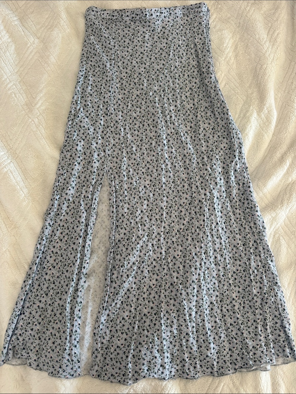 Urban Outfitters Light Blue Floral Maxi Skirt